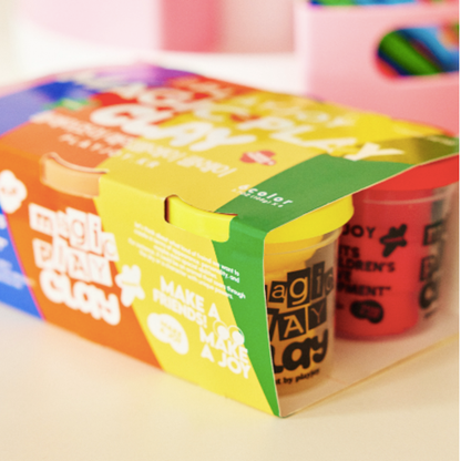 Pack Plasticinas + Balde accesorios + Bandeja